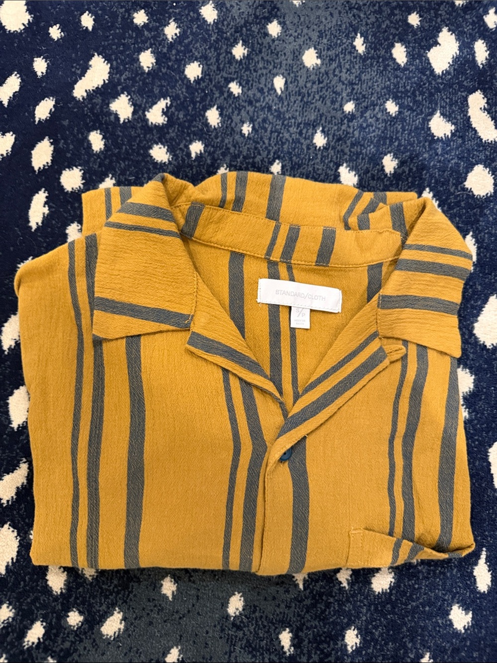 Standard Cloth Men's Mustard Stripe Casual Button-Down Shirt